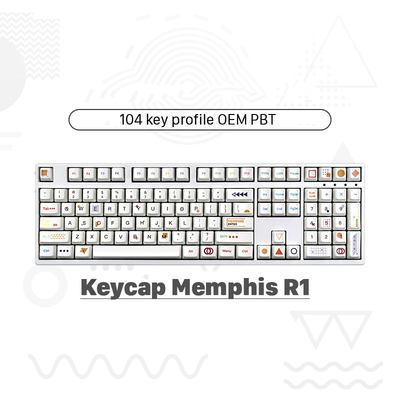 Keycap chủ đề Game chất liệu PBT 104 nút profile OEM giá rẻ cho bàn phím cơ