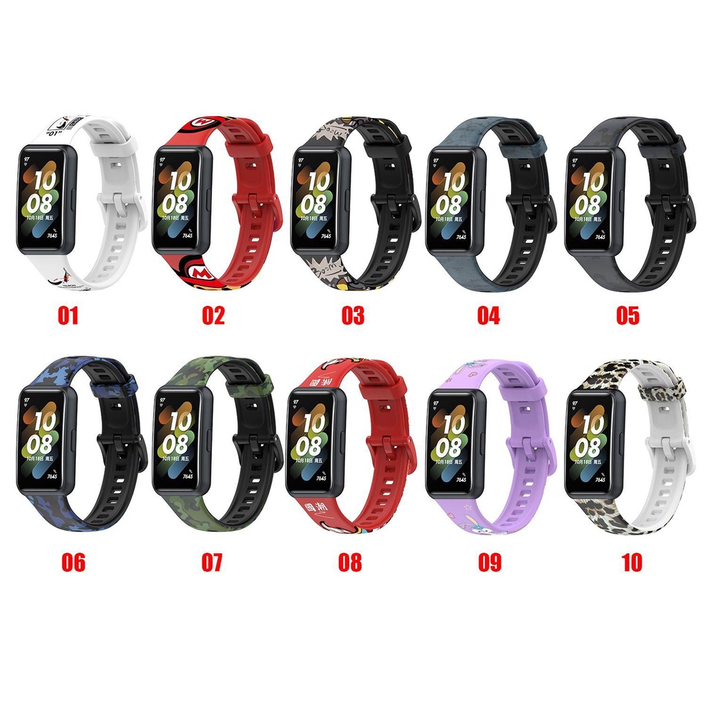 MYRONGVN Dây Đeo Thay Thế Chất Liệu Silicon Màu Trơn Cho Huawei Band 7