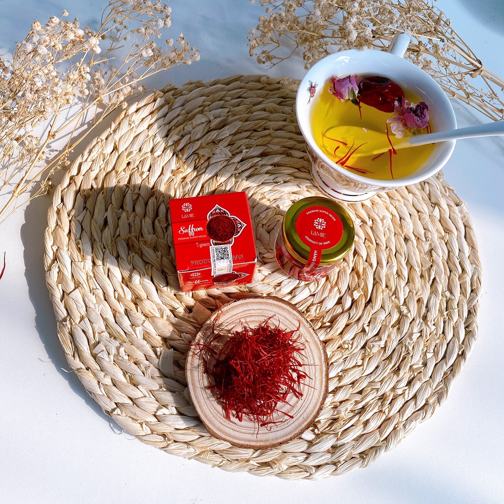 Saffron nhụy hoa nghệ tây sợi dài đẹp  Lamie 1g hàng đảm bảo chất lượng cực tốt đầy đủ giấy tờ