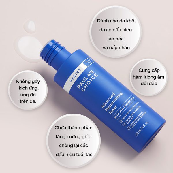 [PAULA'S CHOICE] Nước hoa hồng cân bằng bổ sung độ ẩm tức thời Paula's Choice Resist Advanced Replenishing Toner 118ml