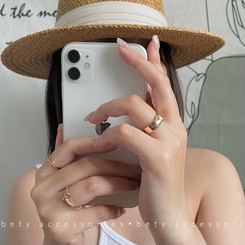 Set nhẫn 3 chiếc Teri phong cách hàn quốc (2 màu)