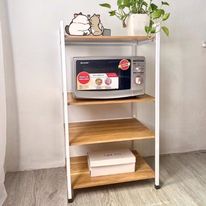 NOW SHIP Kệ Nhà Bếp - Kệ Để Lò Vi Sóng Khung Sắt Sơn Tĩnh Điện Sàn Gỗ MDF Cao Cấp