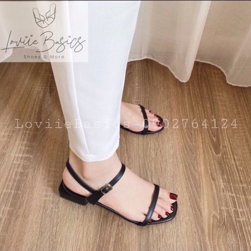 LOVIIE BASICS - GIÀY SANDAL NỮ ĐẾ BỆT THỜI TRANG QUAI MẢNH  ĐẾ NHIỄU 2 PHÂN - SANDA QUAI MẢNH ĐẾ NHIỄU  2 PHÂN - S200307