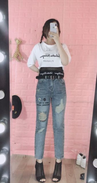 Quần Bò rách tuaDAQUY20quần JEANS rách hotren phong cách trẻ trung năng động