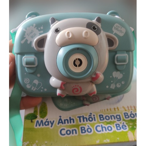 Máy ảnh thổi bong bóng xà phòng có nhạc hình con bò hàng khuyến mãi friso