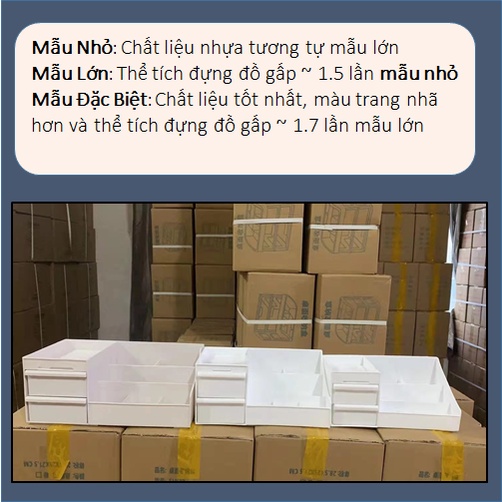 Kệ đựng mỹ phẩm, kệ để đồ trang điểm mini 3 tầng đa năng nhiều ô tiện ích có ngăn kéo BeeGo