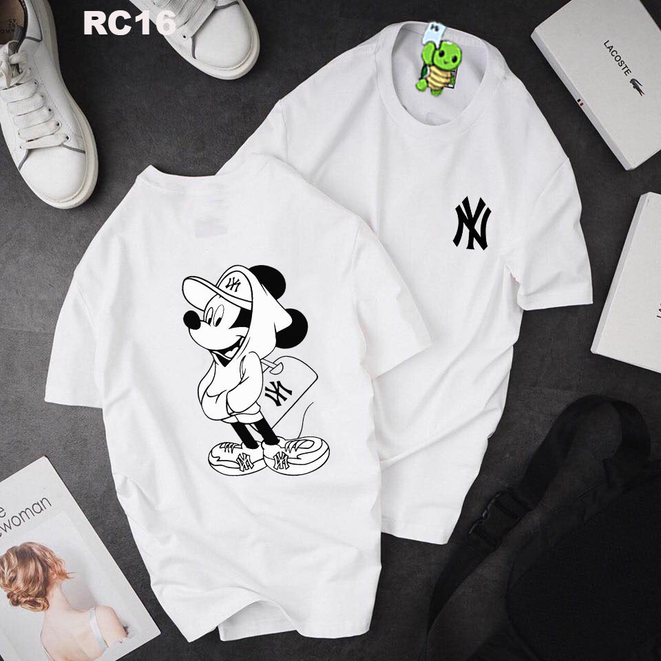 FREESHIP ❤️ ÁO THUN UNISEX TRẮNG HOẠT HÌNH CARTOON CHUỘT MICKEY COLLAB FORM RỘNG CHUẨN MỸ