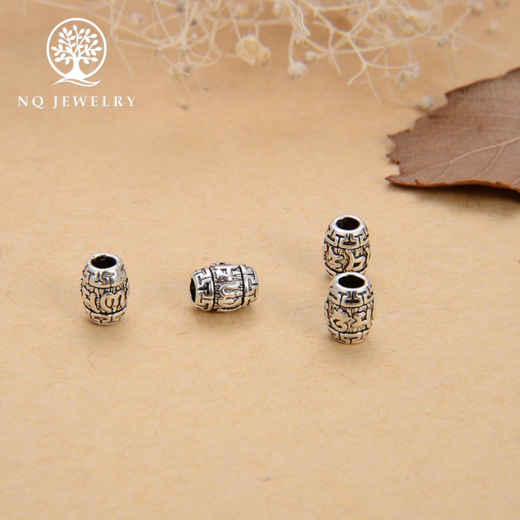 Charm chặn hạt hình ô liu lục tự đại minh chú - NQ Jewelry