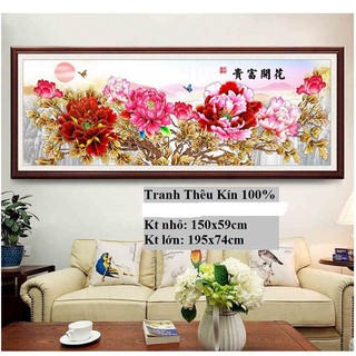 [ SALE] Tranh thêu hoa mẫu đơn đẹp độc