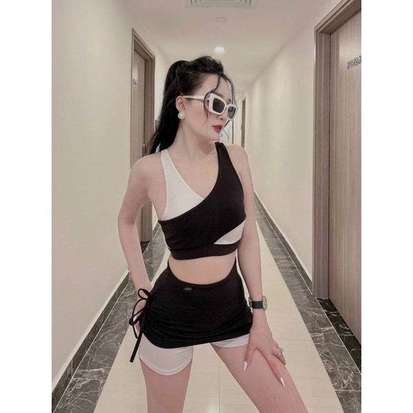 Bộ tập gym, yoga đùi nữ thể thao giả váy nhiều màu