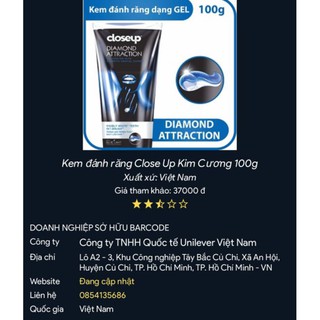 KEM ĐÁNH RĂNG CLOSEUP KIM CƯƠNG 100GR,TRẮNG RĂNG & THƠM MIỆNG