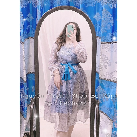 Đầm Maxi Tay Dài Cột Nơ Eo BigSize Cao Cấp 75-90Kg [Hình Thật Chính Chủ]