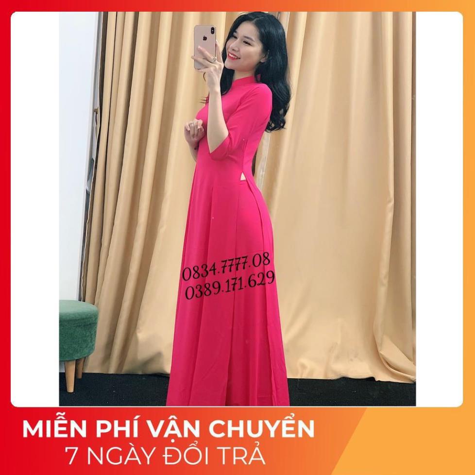 Áo-Dài-Đẹp-⚡Áo Dài Dáng Truyền Thống Loại 2 Tà Trẻ Trung màu hồng sen siêu xinh