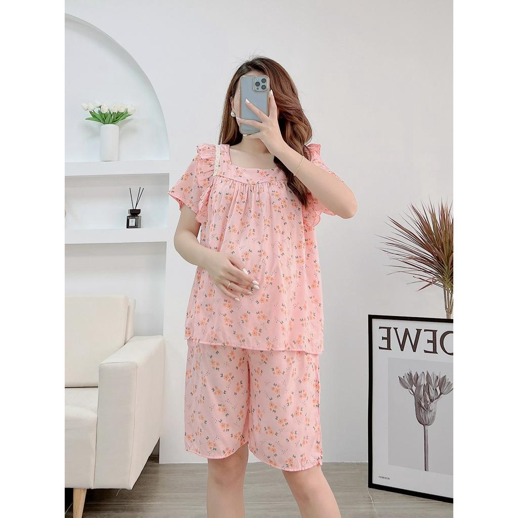( 40kg - 85kg ) Đồ Bộ Bầu Và Sau Sinh Nhiều Màu Hoa Nhí , Siêu Mát Nhẹ Tênh , Form Dễ Mặc