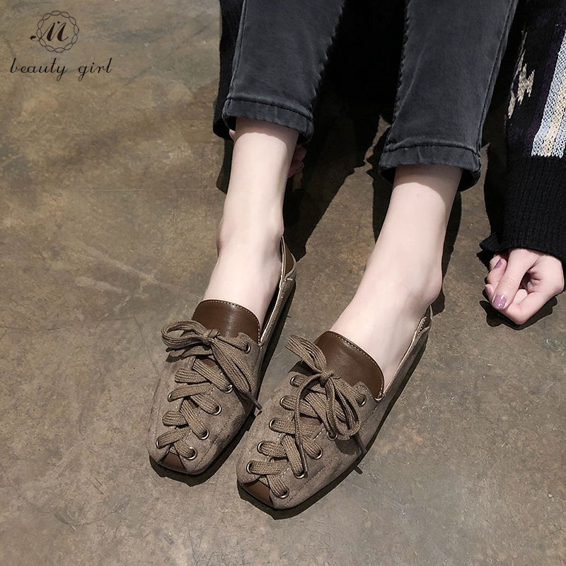 Giày búp bê mũi vuông đế bằng thời trang cho nữ sinh | BigBuy360 - bigbuy360.vn