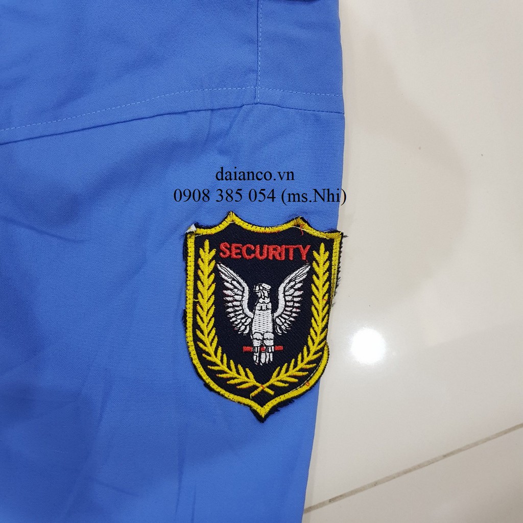 Áo bảo vệ tay ngắn màu xanh nước biển vải for - hình thật - hàng sẵn