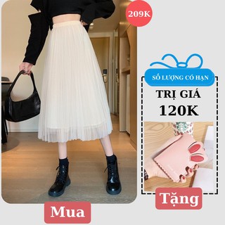 Váy Voan Công Chúa Màu Nude Cao Cấp QC Loại 1 FreeShip,Chân Váy Voan Dài Hàng Chất Lượng Mới Có Ảnh Thật Kèm Video