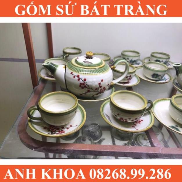 (Chọn mẫu) Ấm chén men tro Bát Tràng - Gốm sứ Bát Tràng Anh Khoa