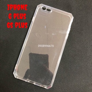 Ốp lưng iphone 6 plus/6s plus chống sốc viền vuông bảo vệ camera dẻo trong suốt