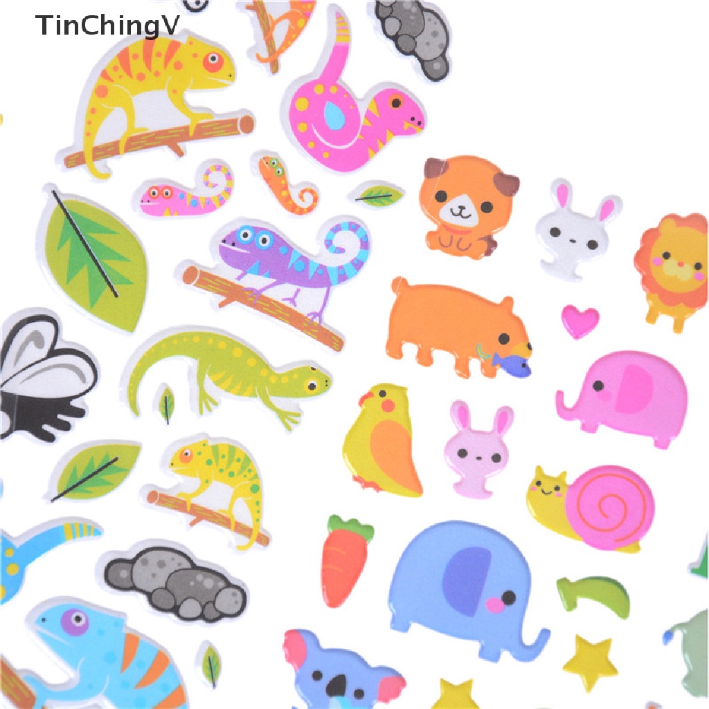 Set 6 Tấm Hình Dán Động Vật Hoạt Hình Đáng Yêu Làm Phần Thưởng Cho Bé