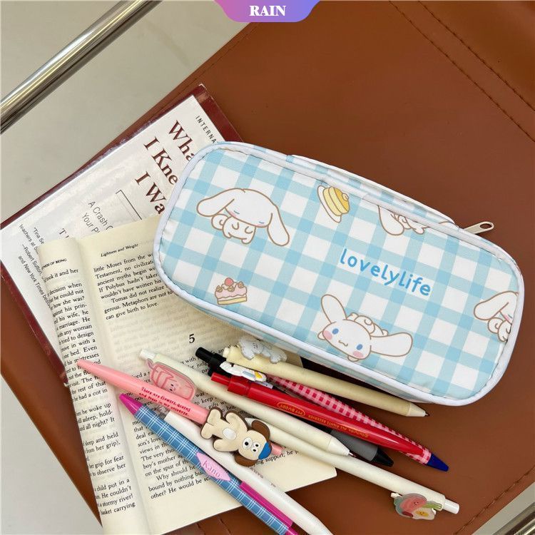 Túi Đựng Bút Dạng Lưới Có Khóa Kéo Họa Tiết Hoạt Hình Sanrio Cinnamoroll Kirby Pochacco Dễ Thương