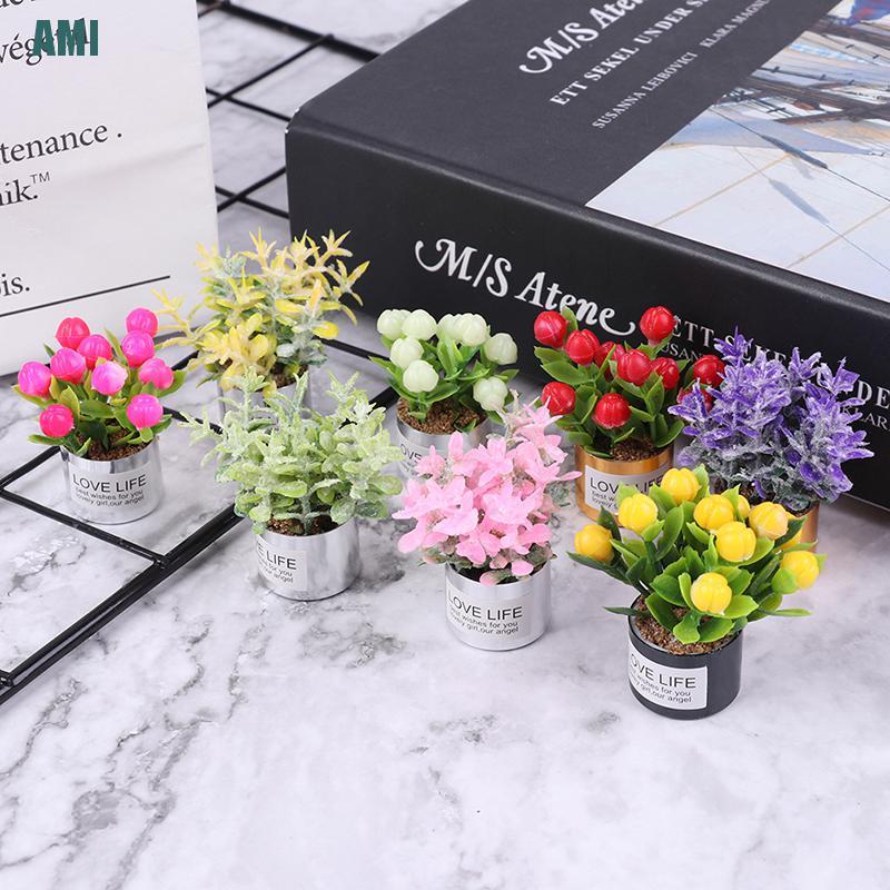 1 Chậu Hoa Oải Hương Trang Trí Nhà Búp Bê Tỉ Lệ 1: 12