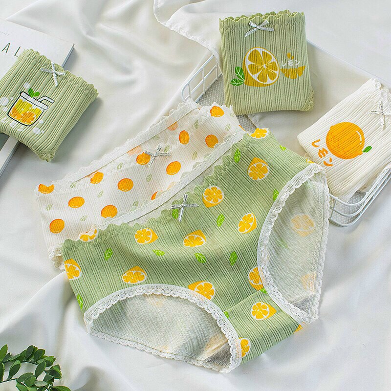 (QLW16) Set 4 Quần Lót Nữ Cotton Tăm Tre Đính Nơ - COMBO 4 Quần Lót Quần Chíp Nữ Xuất Nhật Thông Hơi Kháng Khuẩn