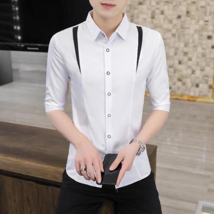 Áo sơ mi, Áo sơ mi tay lửng phối màu 2 bên nam tính, trẻ trung, bắt mắt giả hơp lý ,thu hút cái nhìn từ đối phương h46 | BigBuy360 - bigbuy360.vn