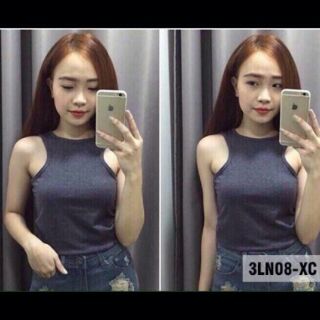Áo croptop 3 lỗ ngược cotton 4 chiều