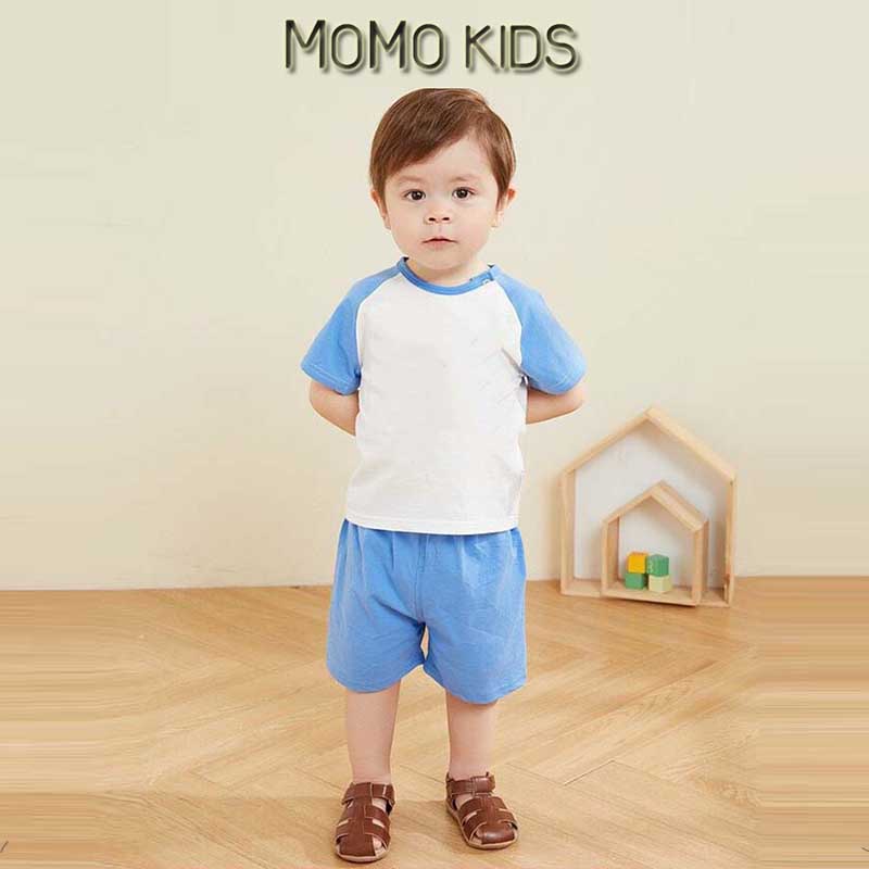Bộ cộc tay MOMO cho bé vai giáp lăng chất cotton 100% từ 10-20kg