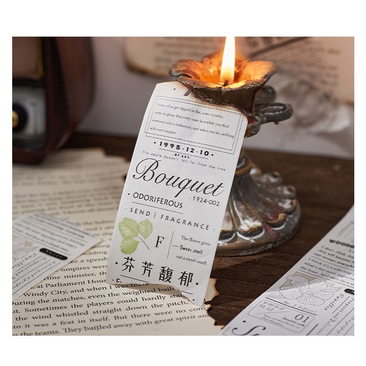 Băng keo washi tape vintage đen trắng 5x35cm - 3 mẫu