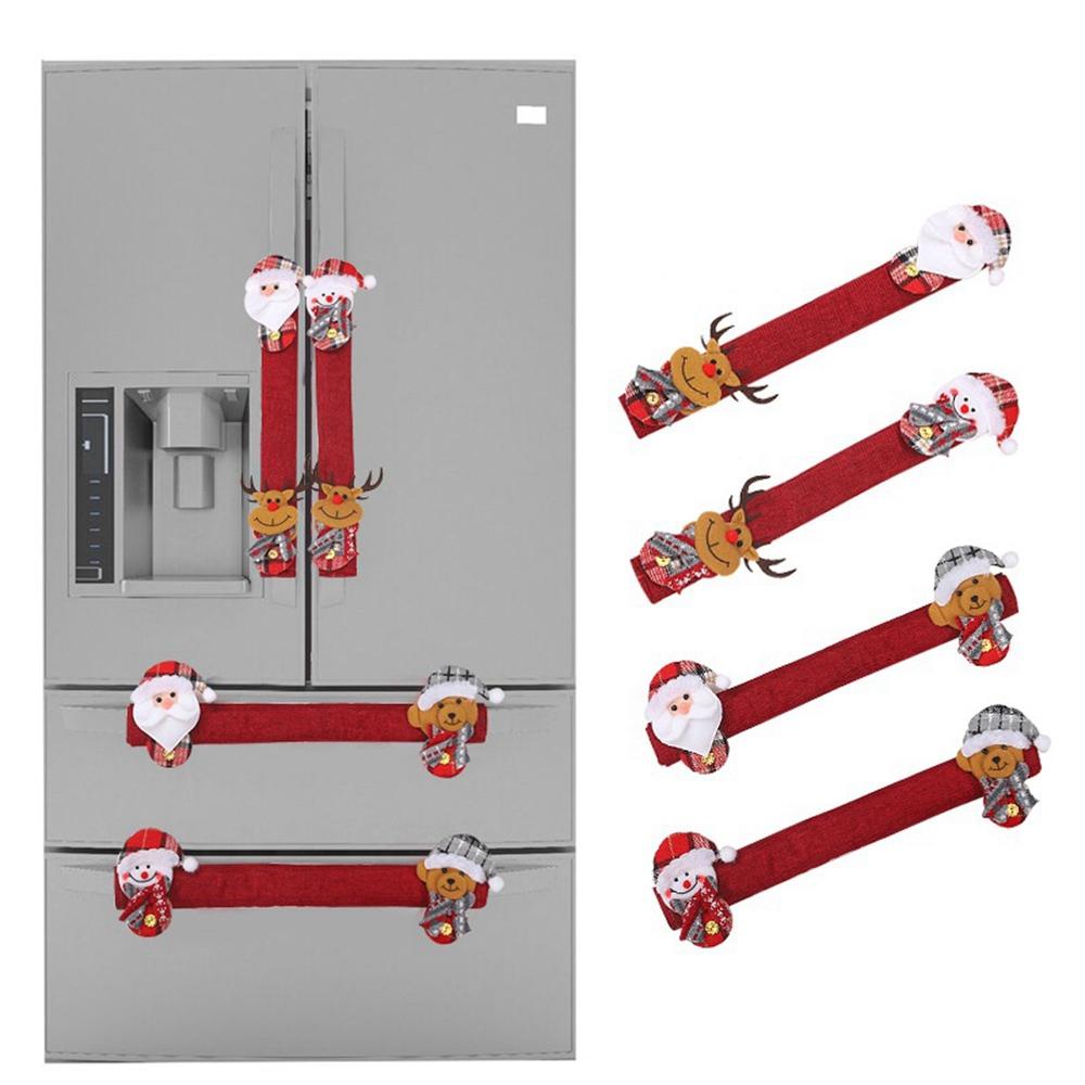 YIYU Set 4 Vỏ Bọc Tay Nắm Cửa Chống Tĩnh Điện Trang Trí Nhà Ở Hình Ông Già Noel