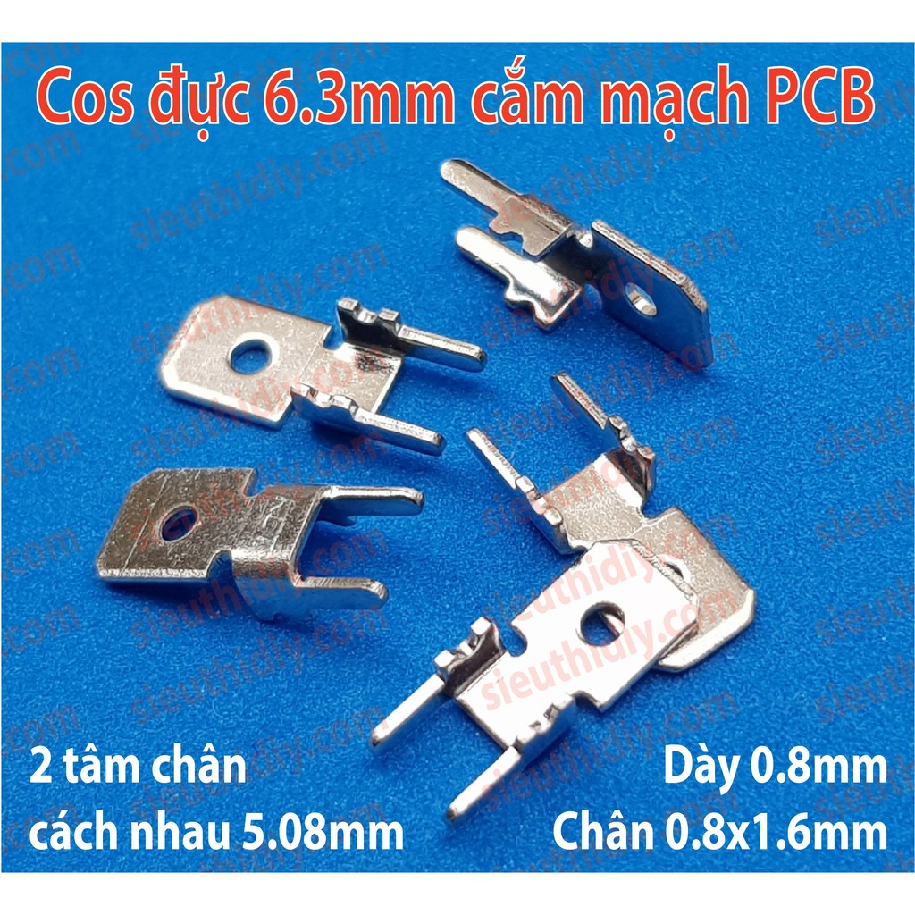 Cốt đực PCB 2.8-4.8-6.3mm đồng 0.5-0.8mm gắn mạch PCB (gói)