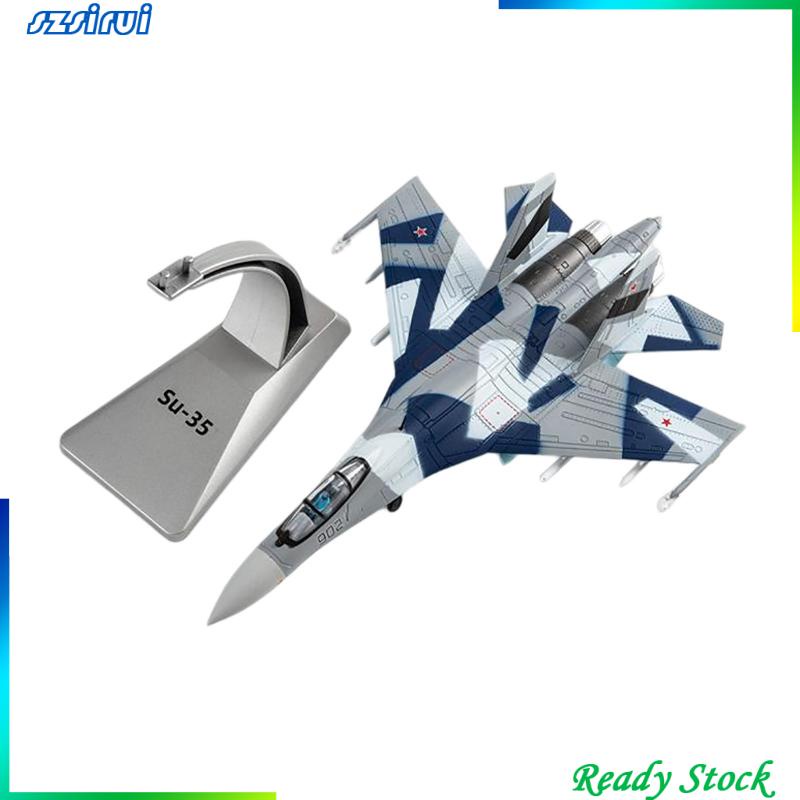 Mô Hình Máy Bay Chiến Đấu SU-35 Tỉ Lệ 1 / 100 Kèm Giá Đỡ Trang Trí Bàn Làm Việc