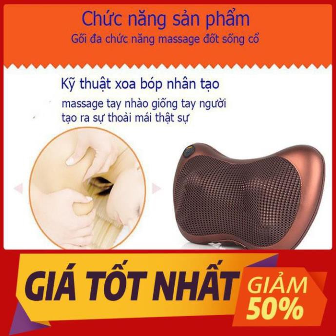 Gối massage hồng ngoại 8 bi mát xa cao cấp Nhật Bản,Cải thiện tuần hoàn máu, tăng cường sự trao đổi chất của các tế bào