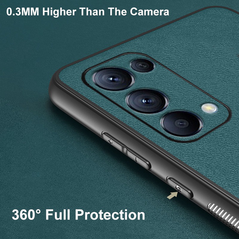 Ốp Điện Thoại Da PU Viền Silicon Dẻo Sang Trọng Chống Sốc Cho OPPO Reno 7 5 6 Pro 6Z 7Z 5G