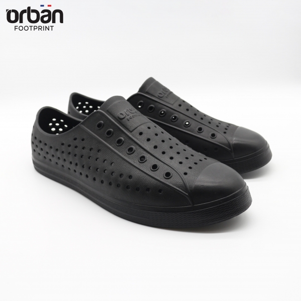 [Urban] Giày nhựa lỗ nam nữ đi mưa đi biển Urban - Chất liệu Eva siêu nhẹ, chống nước, giá tốt - Màu Đen trơn