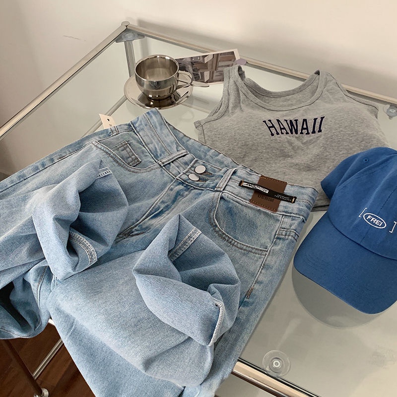 Quần Jean Nữ Ống Rộng Lưng Cao Thời Trang Mùa Thu Mới