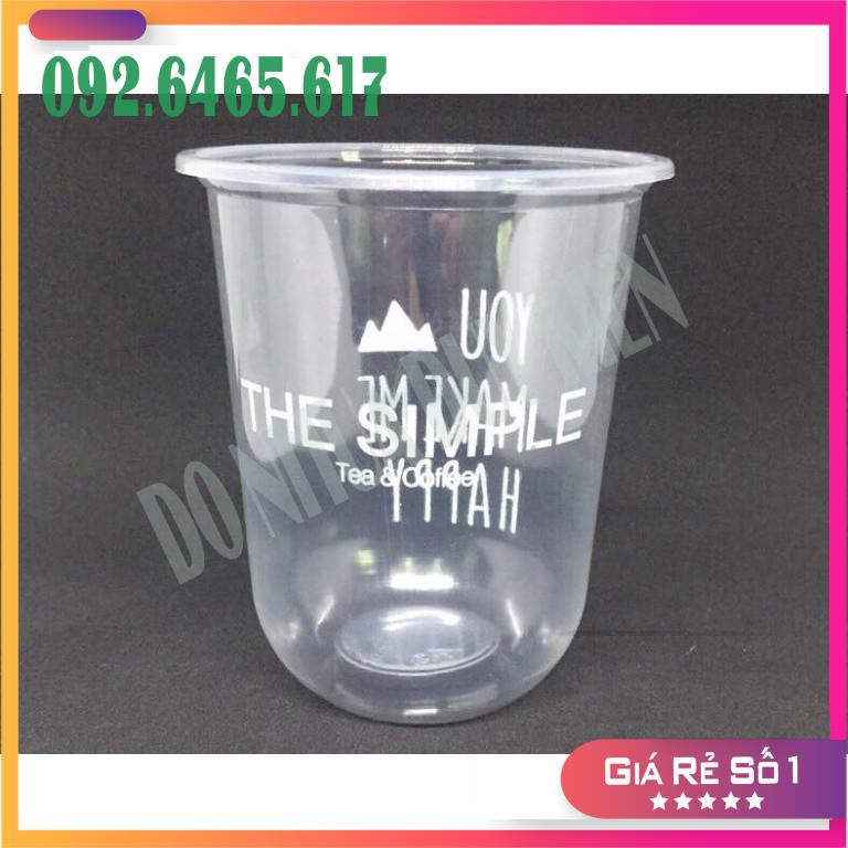 [NOWSHIP] 50 Cốc, Ly Nhựa Bầu 360ML Cốc Dùng 1 Lần Có Nắp Loại Đẹp  - Đựng Đồ Uống - Có Thể Dùng Được Màng Ép Ly