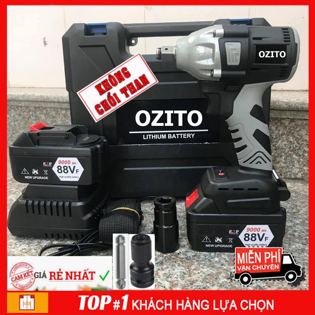 Máy khoan và siết Bulong dùng pin  72V OZITO 2 PIN Sạc cao cấp 220V