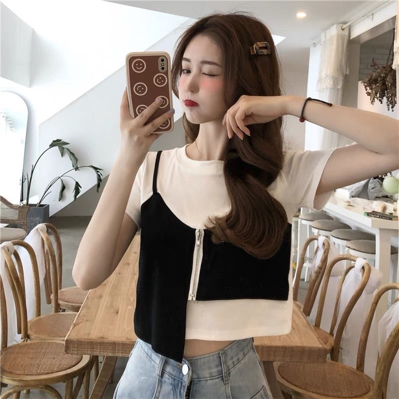 Áo Thun COZOK Tay Ngắn Dáng Ôm Phong Cách Thời Trang Hàn Quốc