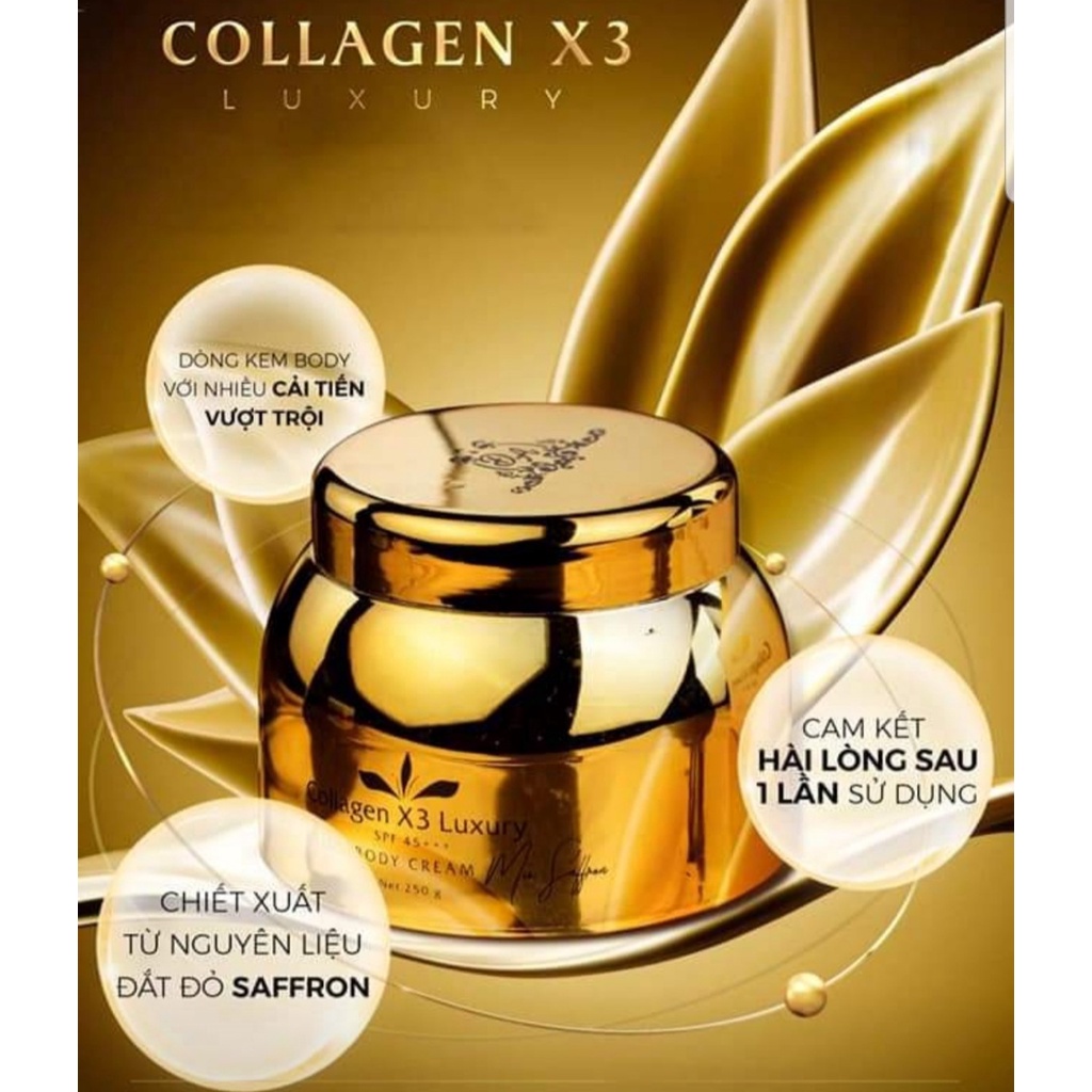 Kem dưỡng trắng da Body Collagen X3 Luxury - Da trắng bật tone sau 7-10 ngày sử dụng-BH10