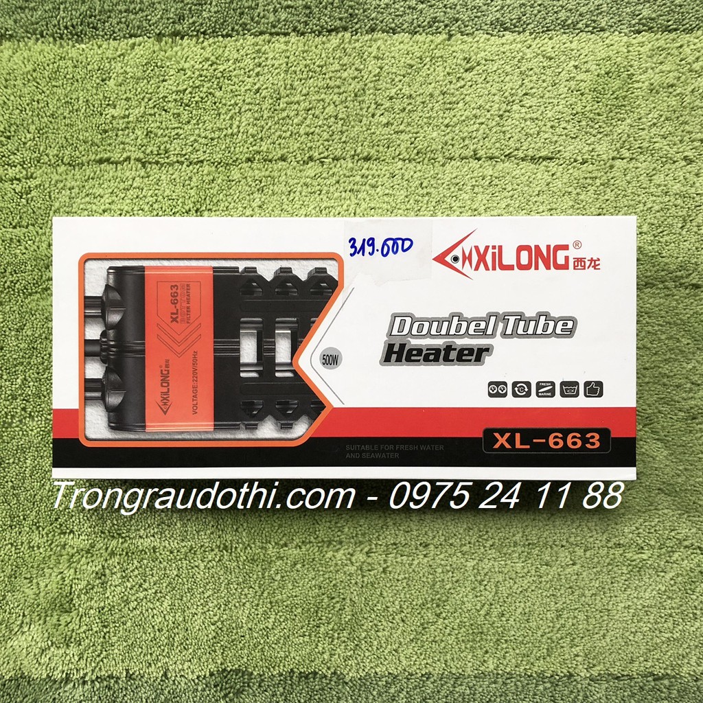 Sưởi hồ cá cao cấp Xilong 500W - 1000W XL-663, có chống bỏng, hàng sịn