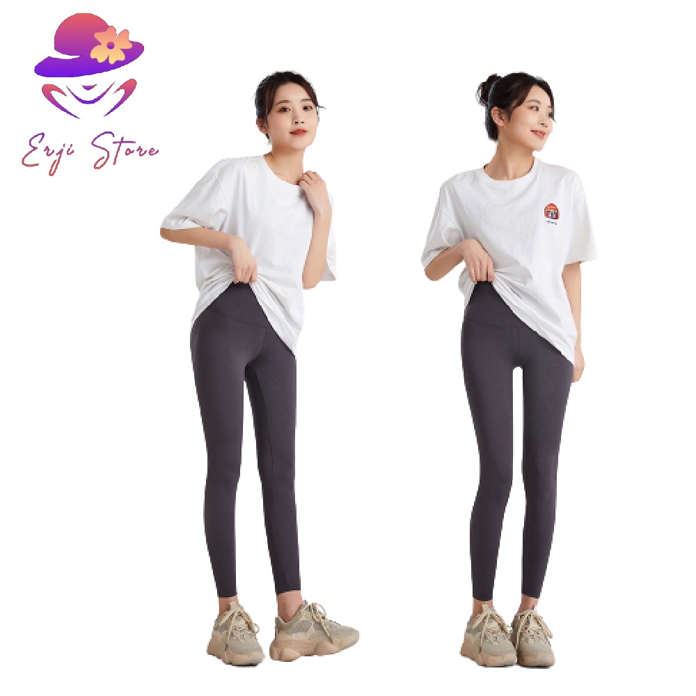 Quần legging nữ dài lưng cao dày dặn Erji vải thun thái cao cấp dáng ôm mặc nhà đi chơi tập gym E01 | BigBuy360 - bigbuy360.vn