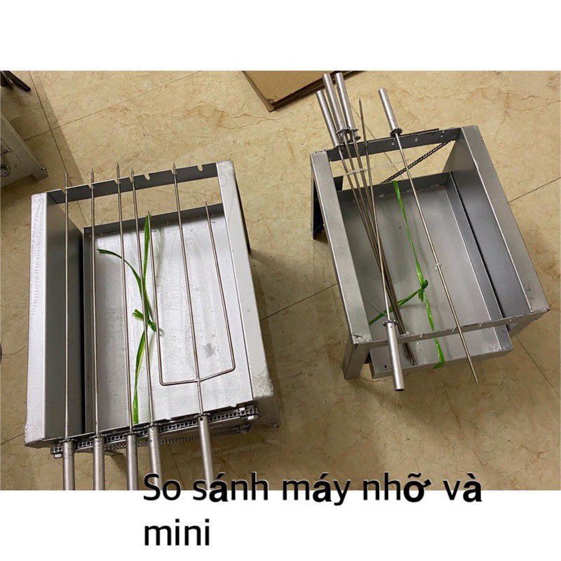 Máy nướng gà tự động mini, bếp nướng than hoa kèm xiên