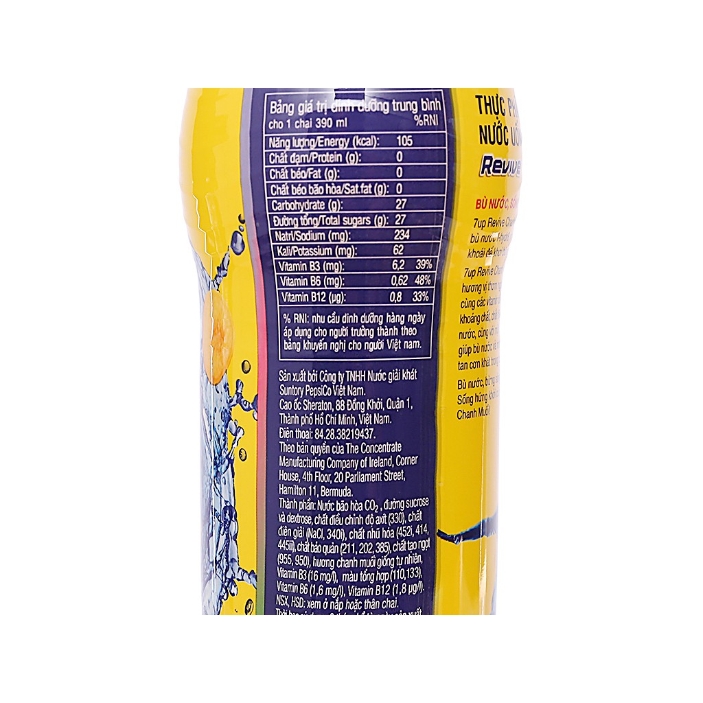 Revive vị chanh muối 390ml Hsd 12/2020