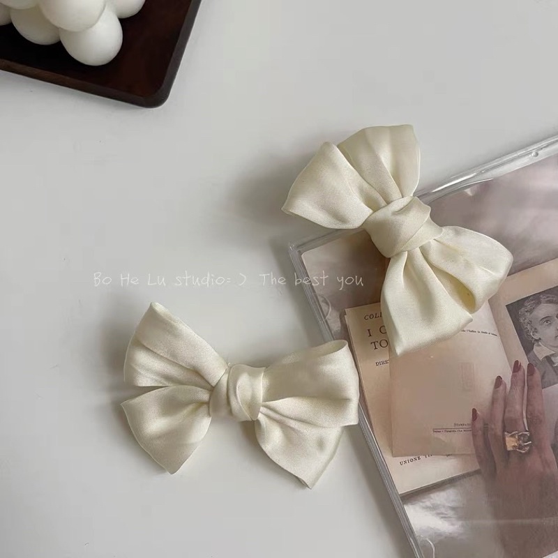Kẹp tóc hình nơ mini bằng lụa dễ thương, phụ kiện tóc Hàn Quốc