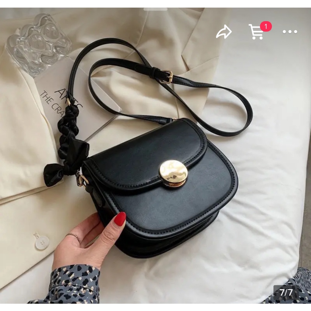 Túi xách nữ giá rẻ đeo chéo khóa tròn phối nơ Superbag668 261