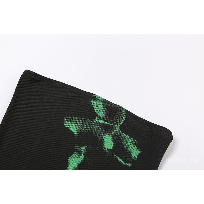 Áo ống thiết kế trễ vai họa tiết thời trang cho nữ