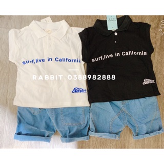 Bộ cá mập đen trắng áo polo( hàng sale ko đổi trả)